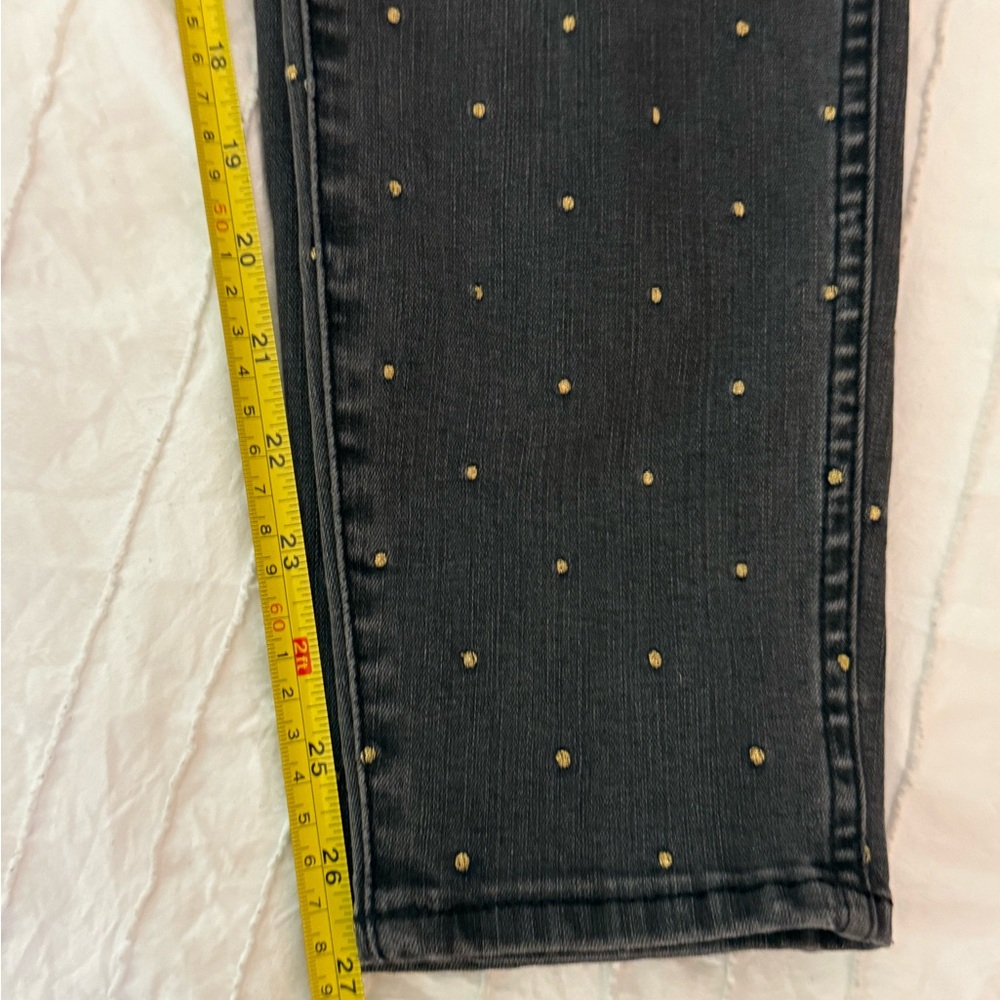 Madewell Women's Black Grey 10" High Rise Skinny Jeans Metallic Dot Edition 30 - Picture 15 of 16